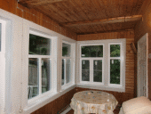 террасные деревянные окна из сосны